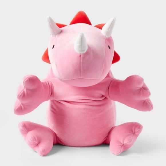 Bright Pink Dinosaur Weighted Plush Throw Pillow - Pillowfort - Picture 4 of 11